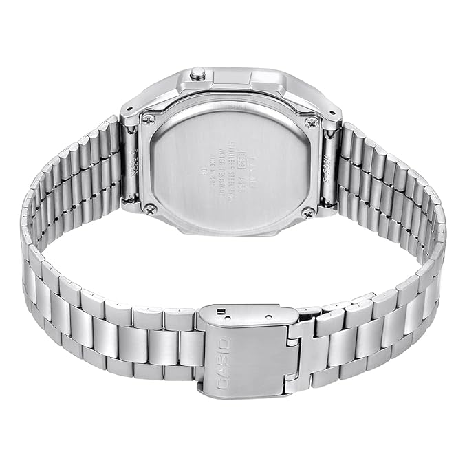 Casio Unisex Vintage A168WA-1WDF Black Digital Dial Silver Stainless Steel Band