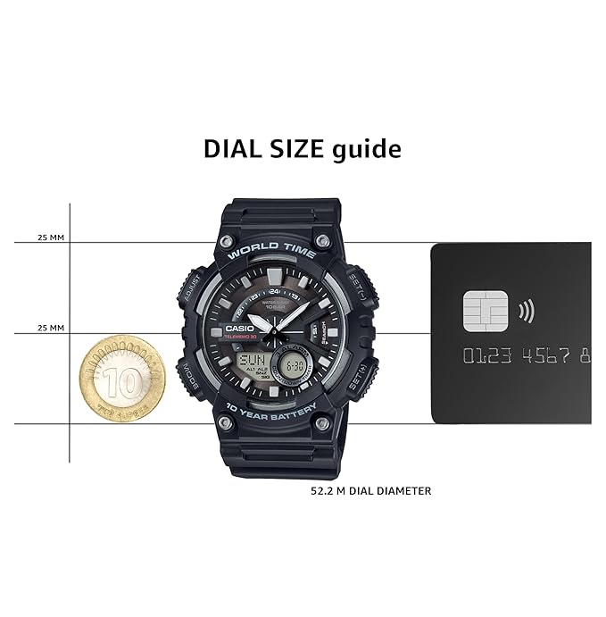 Casio Youth-Combination Analog-Digital Black Dial Men's Watch - AEQ-110W-1AVDF