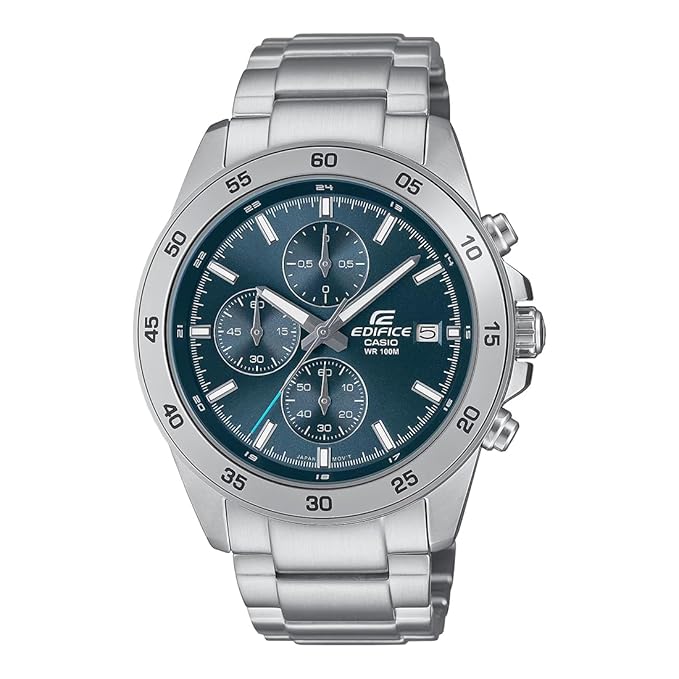 Casio Edifice EFR-526D-2AVUDF Analog Blue Dial Men Watch Silver Stainless Steel Strap