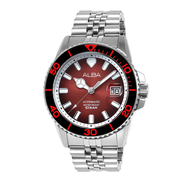 Burgundy Dial Automatic Watch