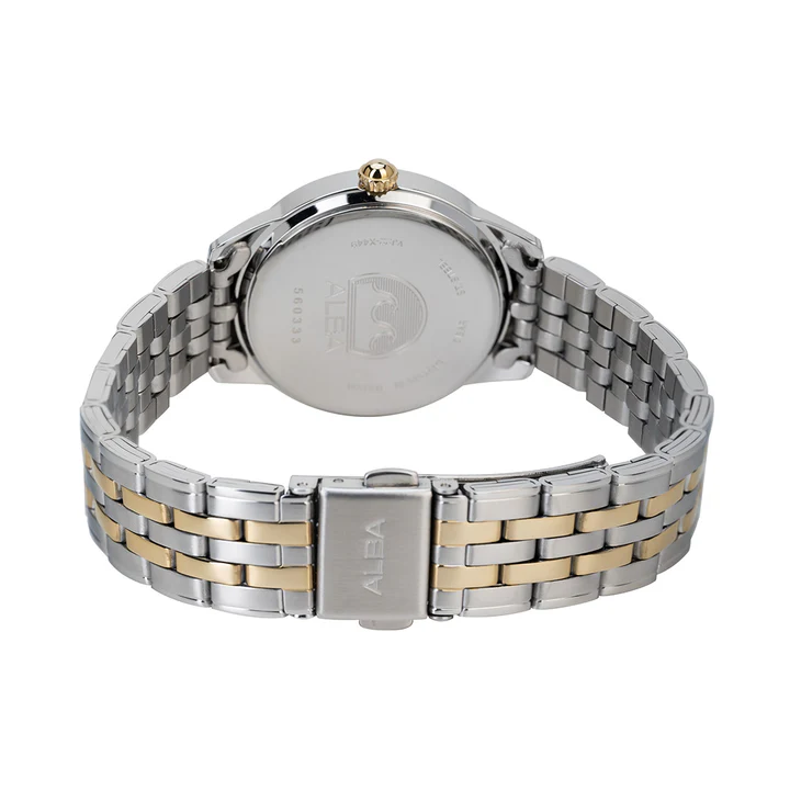 Silver-White Sunray Dial with Crystals Watch