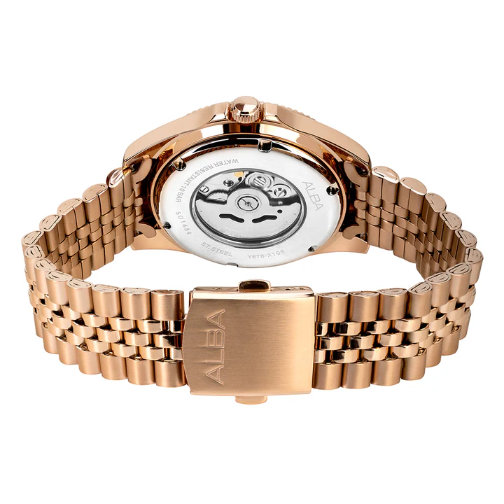 Copper Bezel With Teal Sunray Dial Automatic Watch