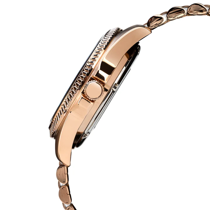 Copper Bezel With Teal Sunray Dial Automatic Watch
