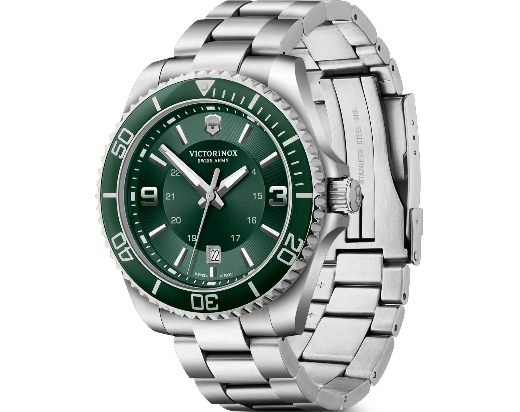 Victorinox Swiss Made Maverick, 43Mm, Green Dial, Stainless Steel Men's Analog Watch