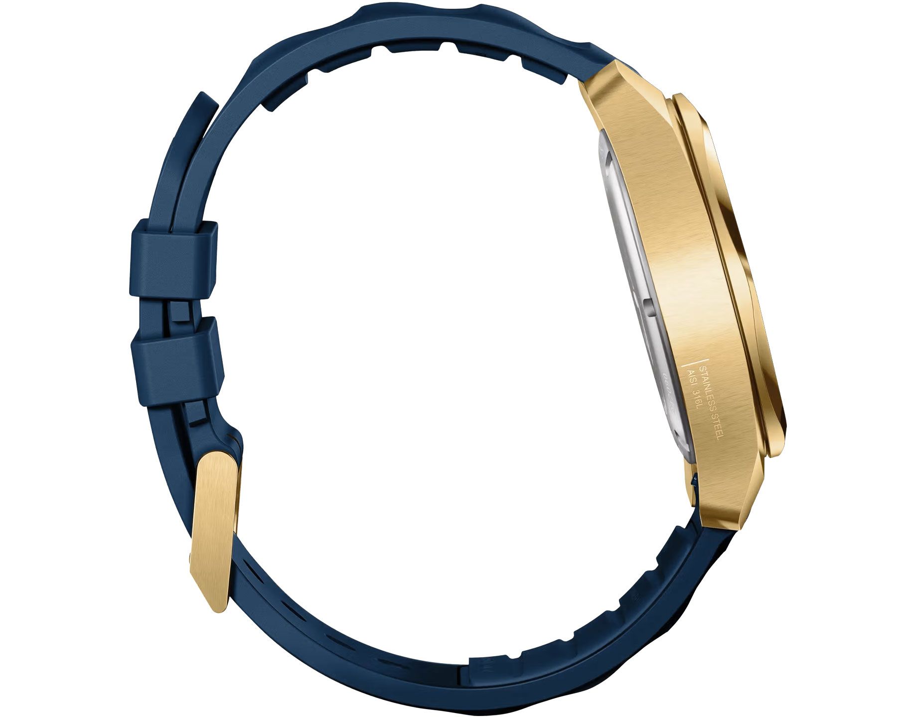 Victorinox I.N.O.X. Swiss Made Men's Watch, Blue Dial, 41 mm, Yellow-Gold Stainless Steel Case, Yellow-Gold Stainless Steel Bezel, Blue Rubber Strap