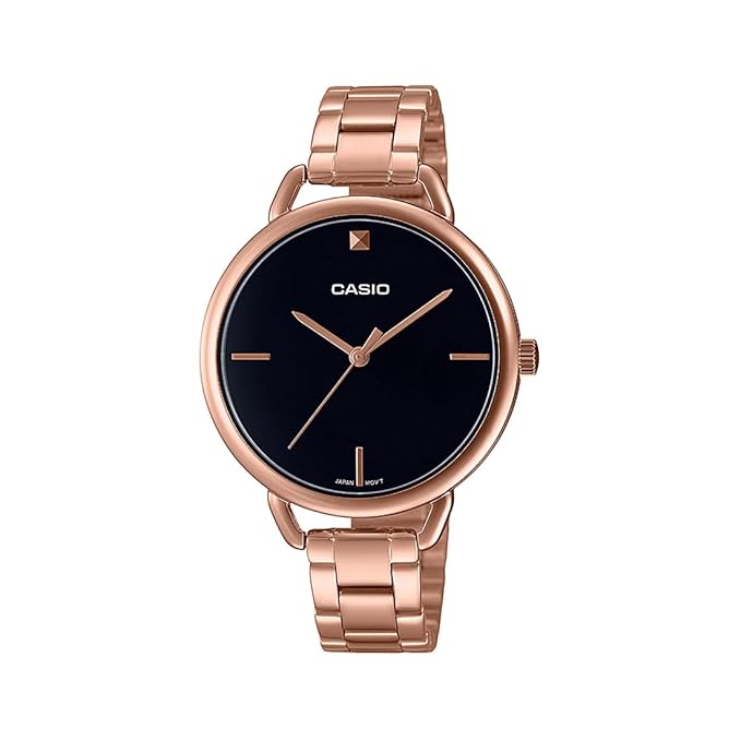 Casio Stainless Steel Enticer Analog Black Dial Women's Watch