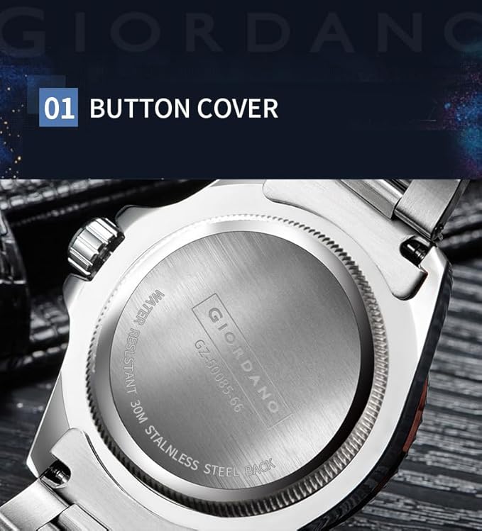 GIORDANO Multi-Function Analog Wrist Watch for Men Water Resistant with Classy Dial and Strap|Compliment Your Look|Ideal Gift for|Men's