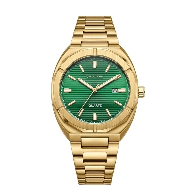 Giordano Modern Watch for Men – Textured Dial, Date Display and Stainless Steel Strap