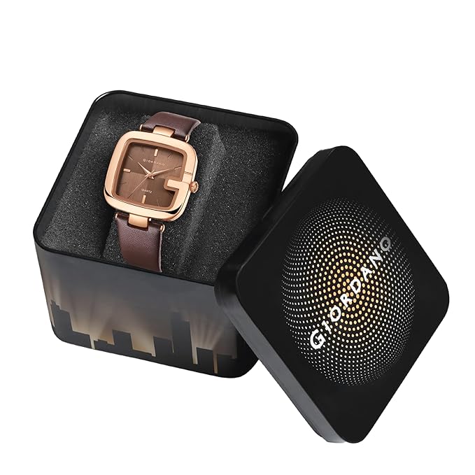 Giordano Monogram Watch for Women Dial with Metal & Leather Strap Fashionable Design, Water Resistant Quartz Analog – Perfect for Casual & Office Wear