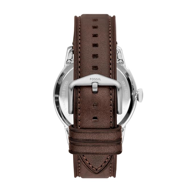 Fossil Men Leather Townsman Analog Black Dial Watch