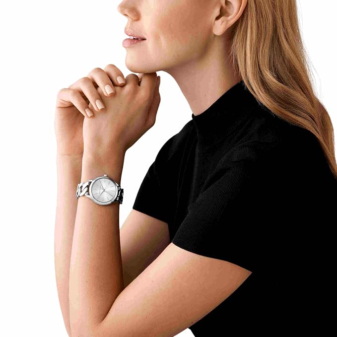 Michael Kors Analog White Dial Silver Strap Women's Watch