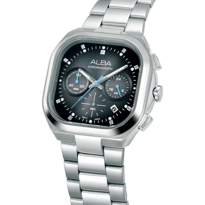 AT3L03X1 Retro Sport Emerald Black Gradiation Dial Chronograph Watch