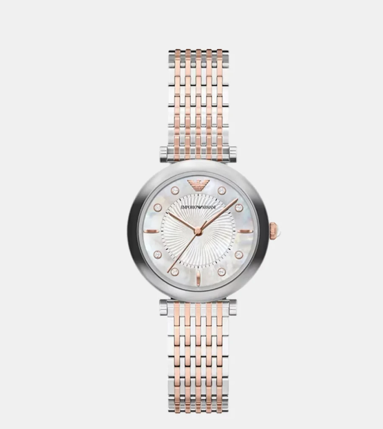 Women Quartz Mother Of Pearl Dial Analog Stainless Steel Watch