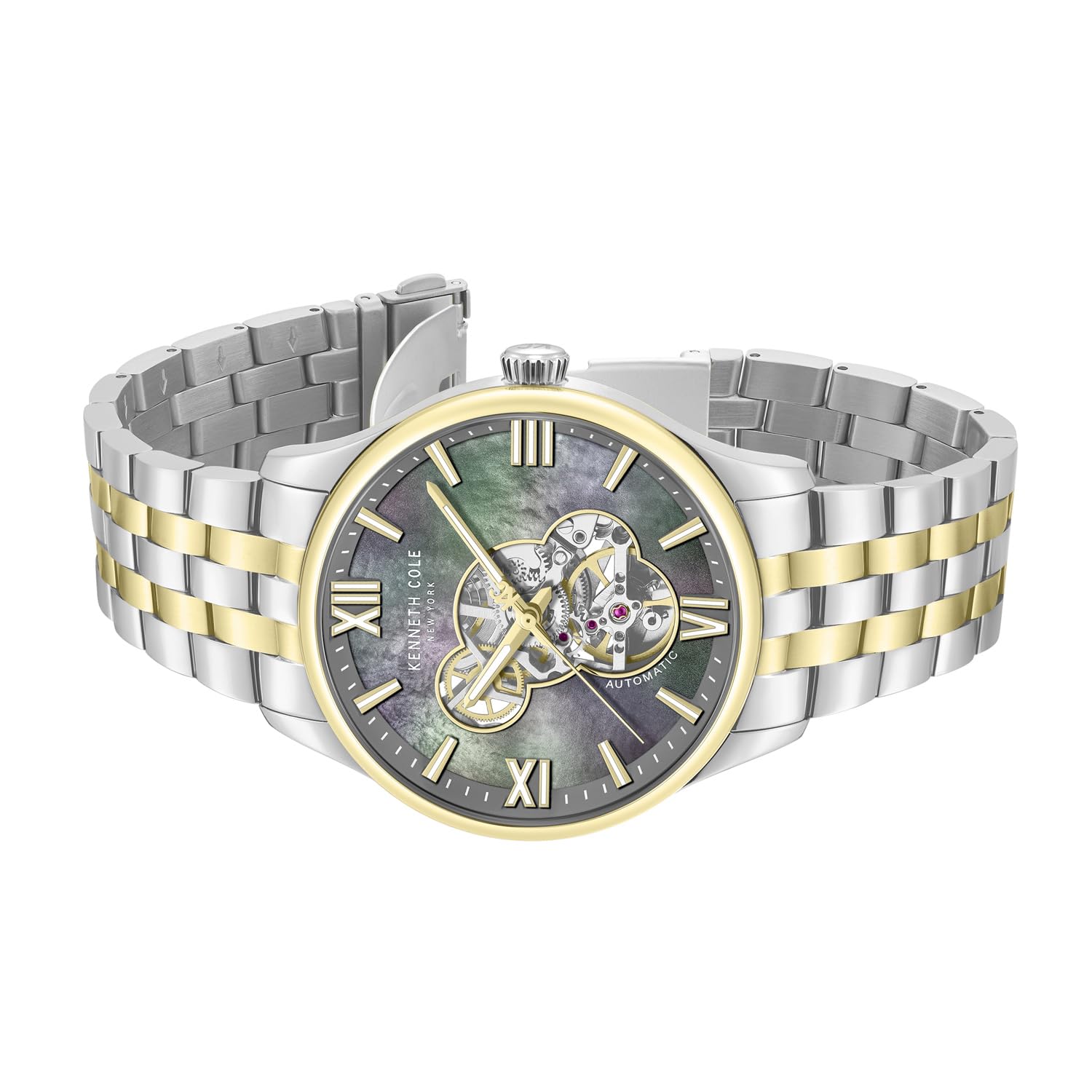Kenneth Cole Automatic Analog with Brown Dial Multicolor Stainless Steel Strap Watch for Men