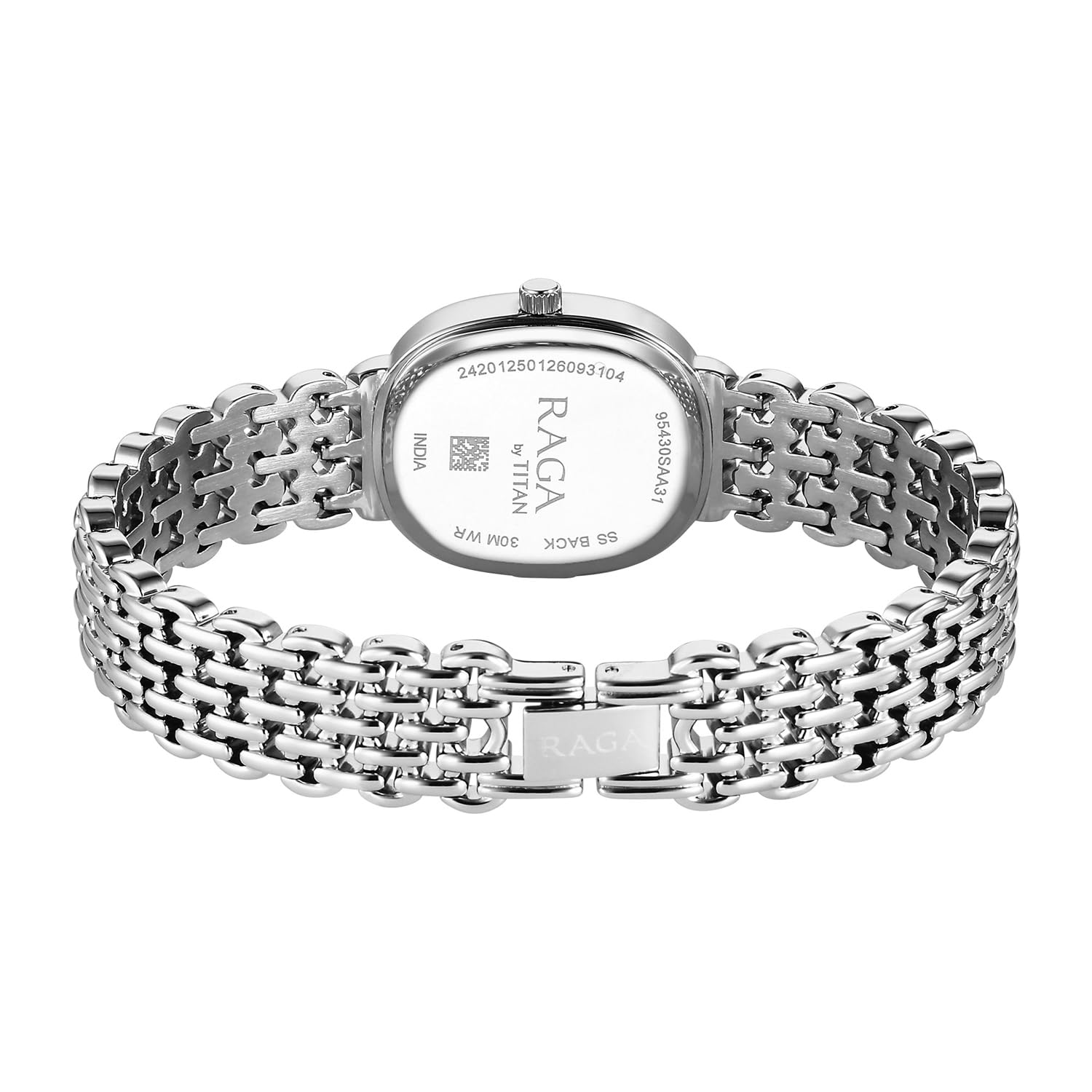 itan Raga Spotlight with Quartz Analog Pink Dial Silver Brass Strap Watch for Women