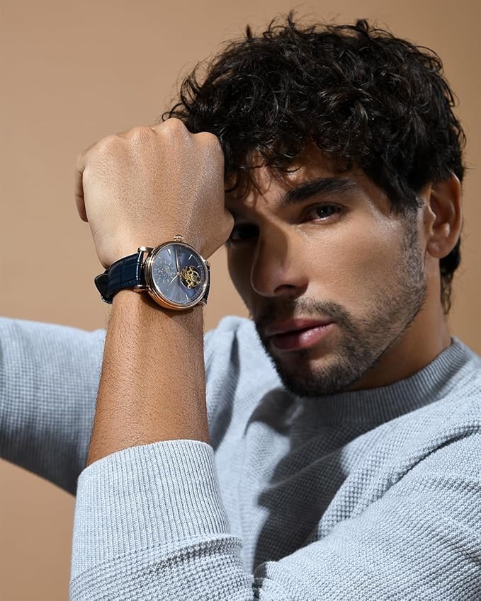 Jupiter Men Automatic Blue Dial Analog Leather Watch