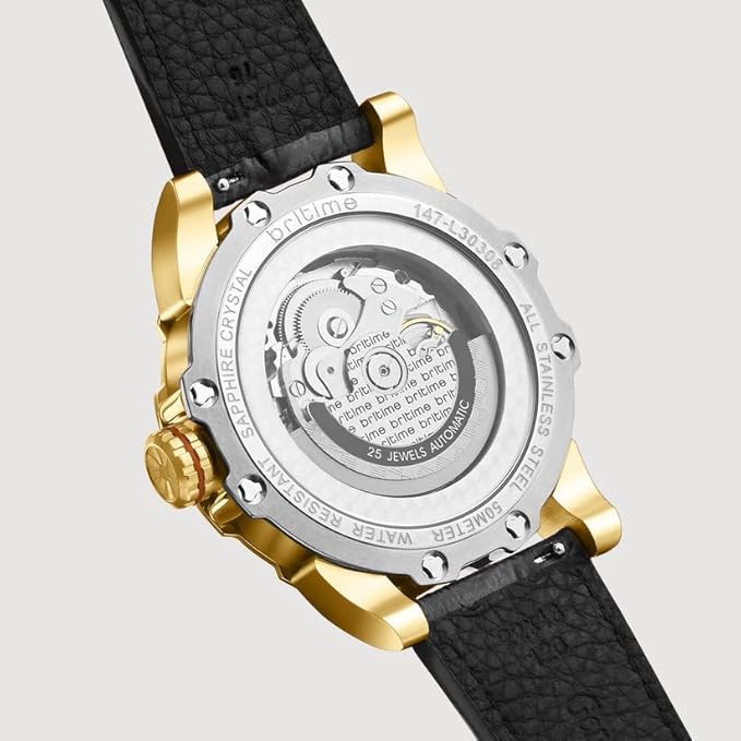 Era Men Automatic Silver Dial Analog Leather Watch