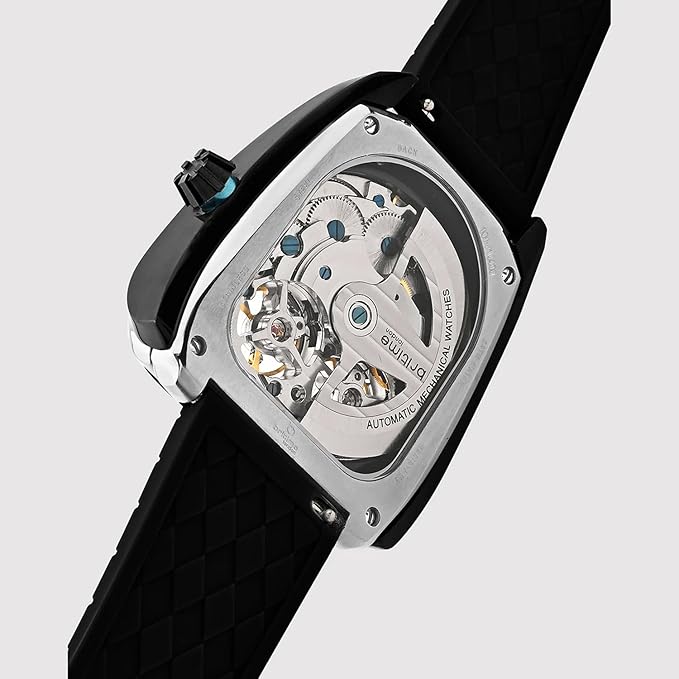 Aventus Men Automatic Black Dial Analog Silicone Watch