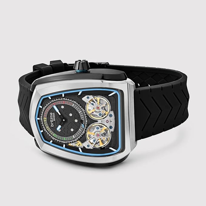 Aventus Men Automatic Black Dial Analog Silicone Watch