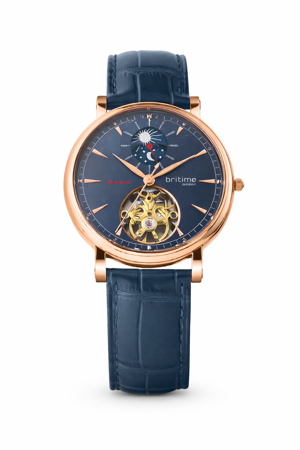 Jupiter Men Automatic Blue Dial Analog Leather Watch