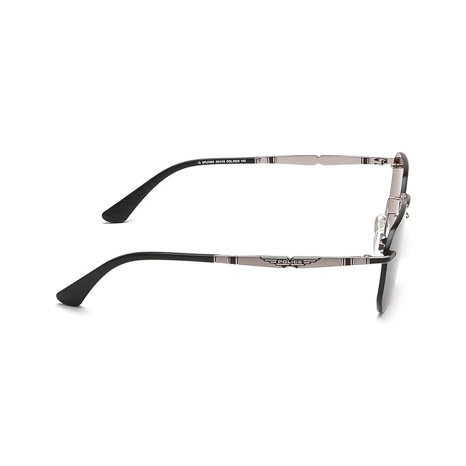 Police Eyewear | Solid Brown Lens Square Sunglass | Rim Less | Shiny Gun Frame With 100% U.V. Protection | Men Sunglasses |