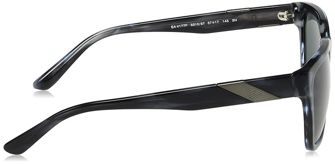 Emporio Armani EA4177F Sunglasses, blue stripe / dark gray lens, 57, Striped Grey, 57