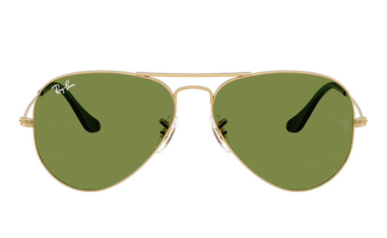 RAY-BAN Unisex UV Protected Green Lens Pilot Sunglasses