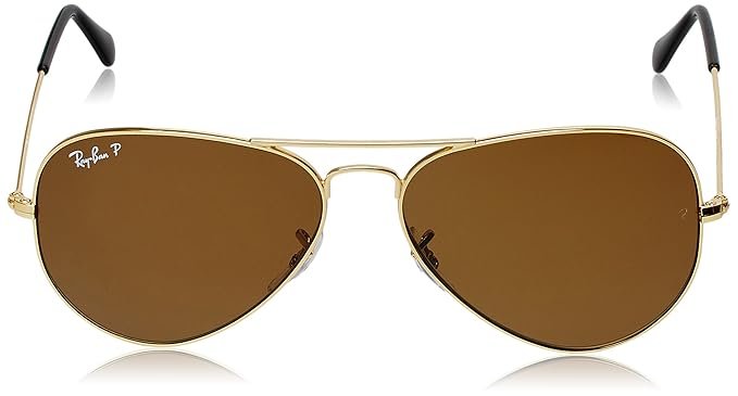 RAYBAN AVIATOR CLASSIC Gold Sunglasses in Brown Lenses
