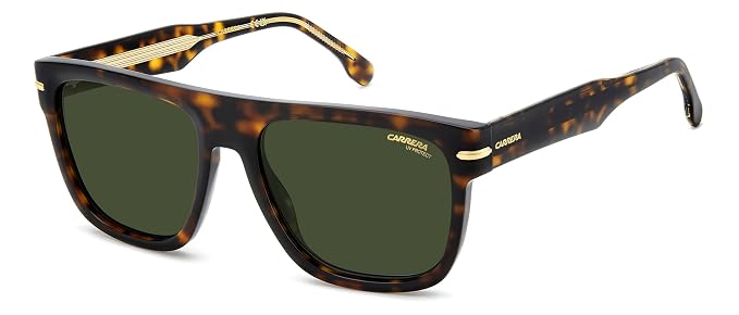 Carrera|Brown Full Frame Square Sunglasses|100% UV Protected (Uv 400) Green Lens|Men's|Large