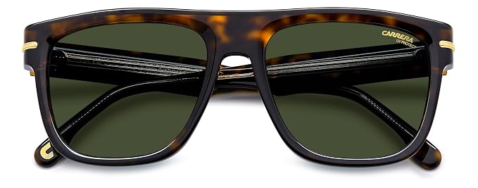 Carrera|Brown Full Frame Square Sunglasses|100% UV Protected (Uv 400) Green Lens|Men's|Large