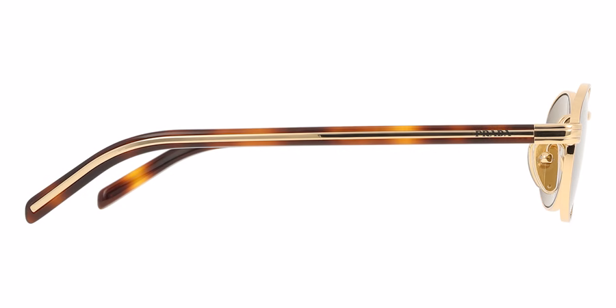 Prada PR B53S 5AK09Z Oval Gold Sunglasses